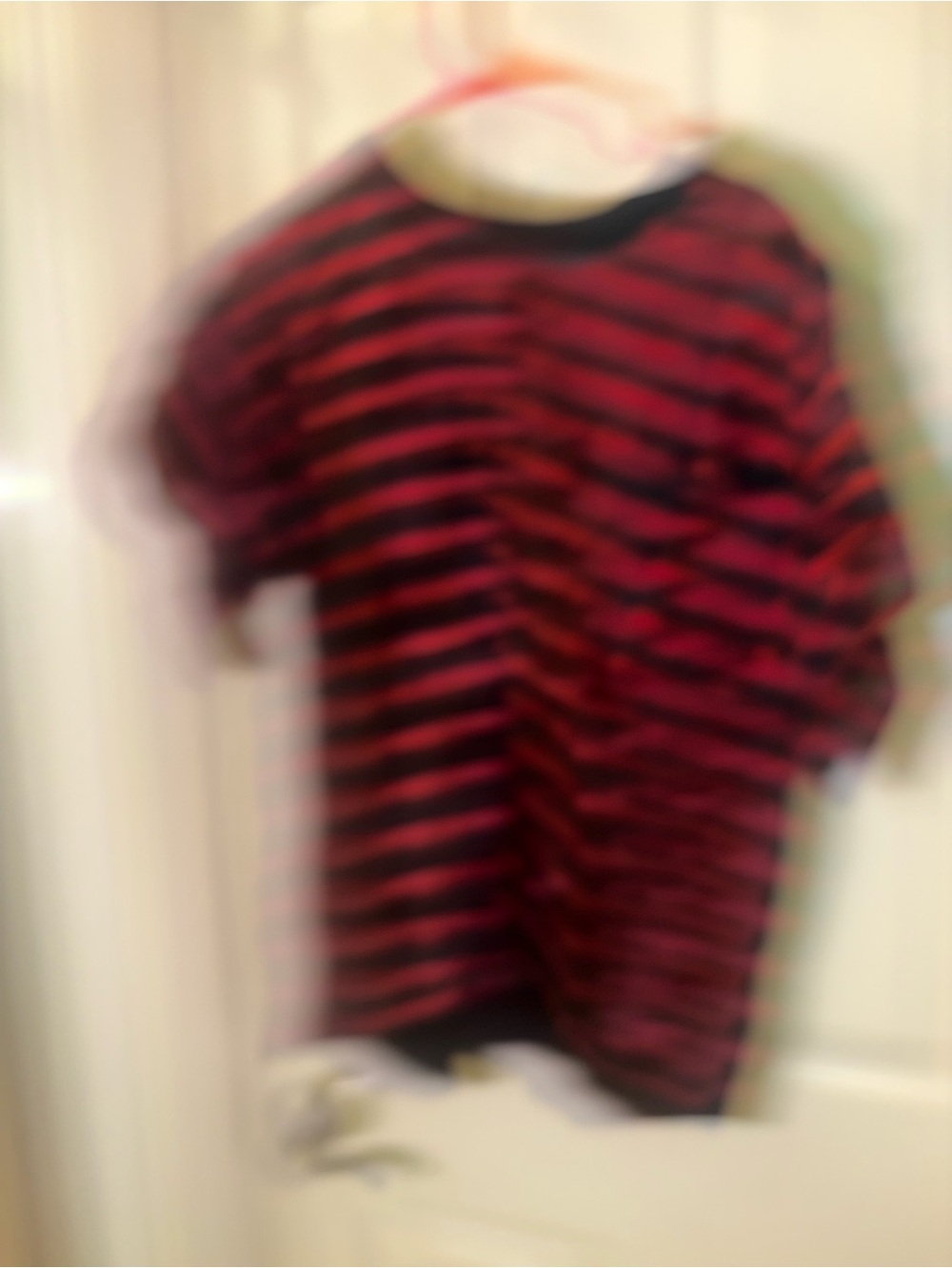 Gianfranco Ferre Black and Red Striped Short Sleeve Top